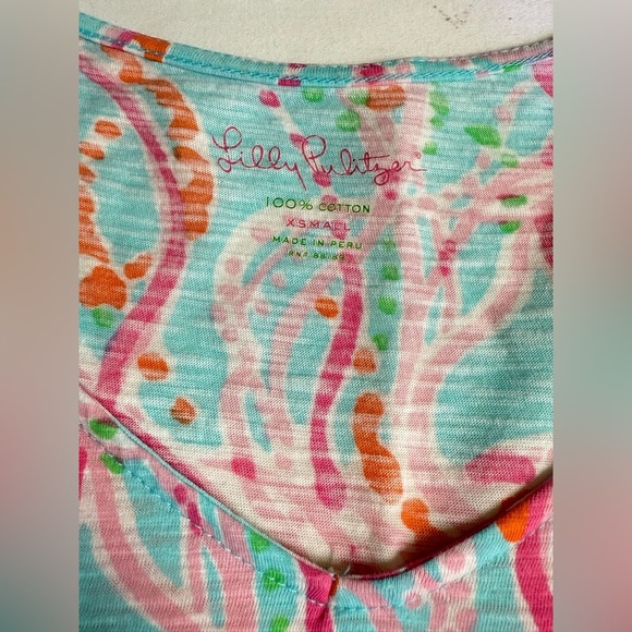 LILLY PULITZER Pink and Blue Jellies Be Jammin' Mini shirt Dress size XS - Picture 11 of 14